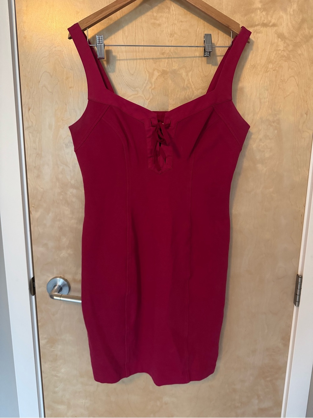 Diane Von Furstenberg Fuchsia Lace-Up Mini Dress